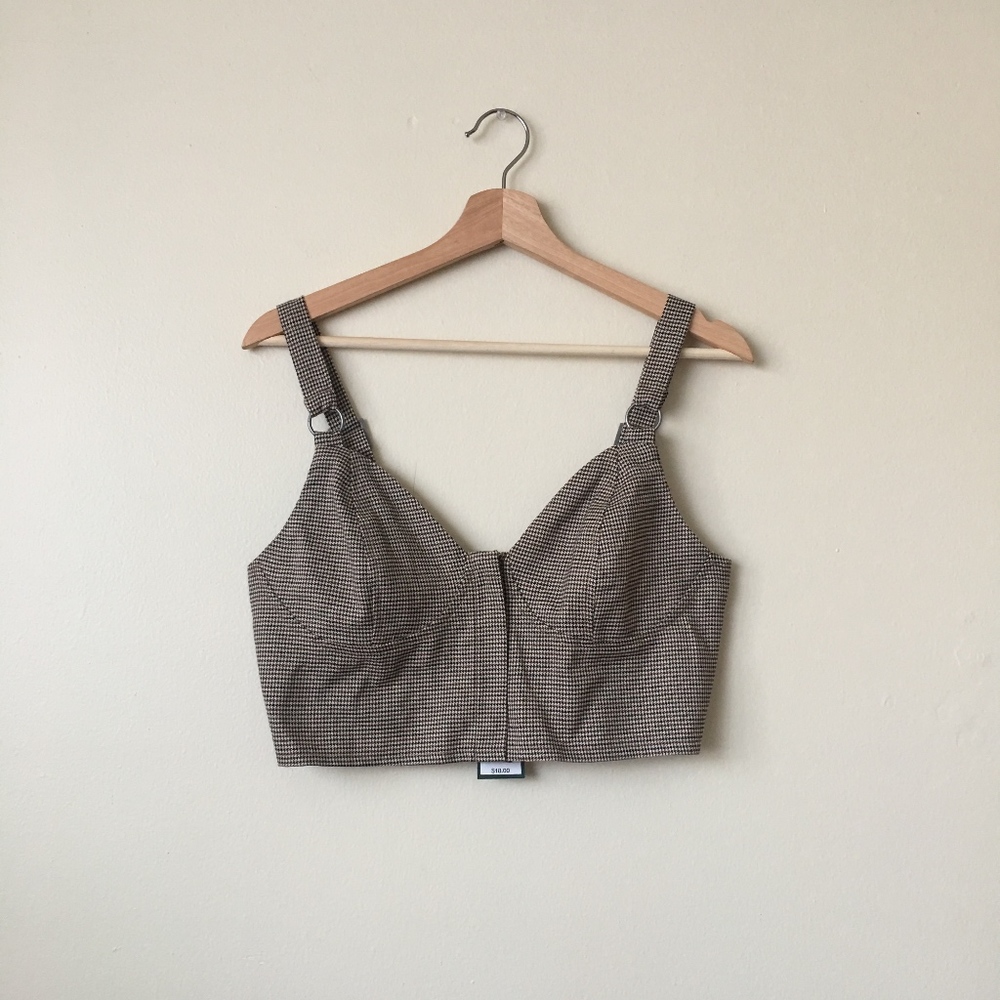 ⚡️NWT! Wild Fable Brown Plaid Bra Bustier Crop Top - Picture 5 of 8